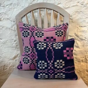 Penmachno Pink & Navy Cushion